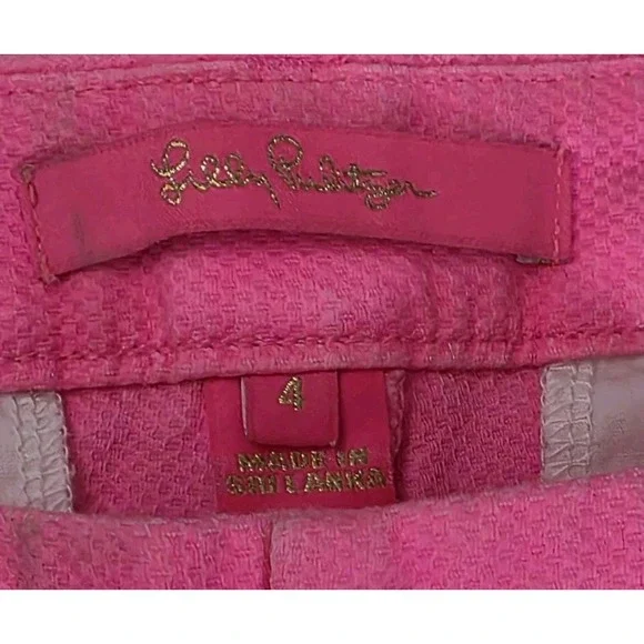Lilly Pulitzer Chino Shorts Women's 4 Pink Mid Rise Pockets 4" Inseam - Picture 2 of 8